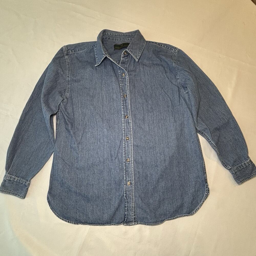 Embassy Row 100% Cotton Denim Button-Up Top Size 12